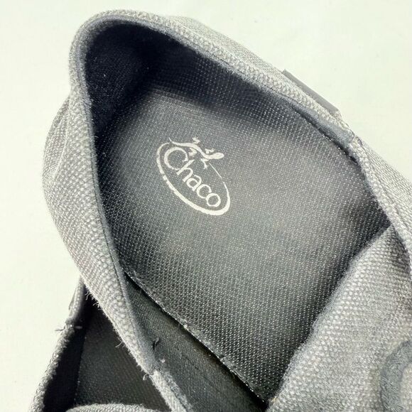 Chaco Ojai 3Eye Black Gray Slip On Canvas Fold Heel Deck Loafer - Picture 11 of 14